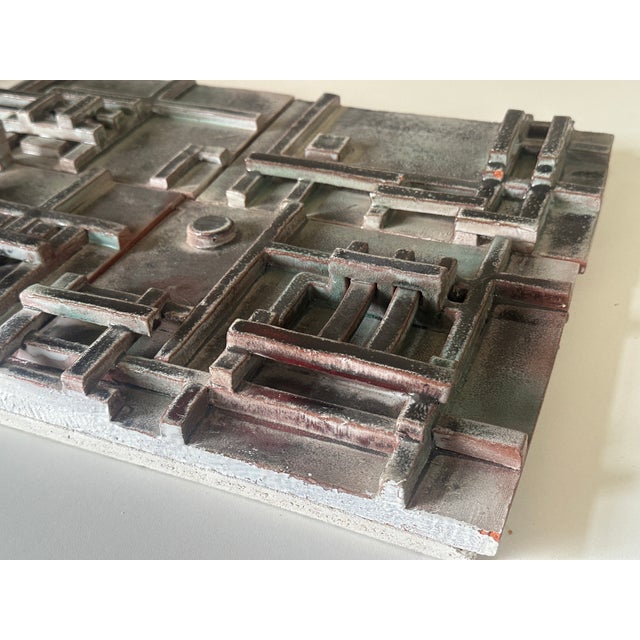 Ceramic Jean Pierre Devaud, Architectural Scene, 1960s, Ceramic Tile Composition For Sale - Image 7 of 18