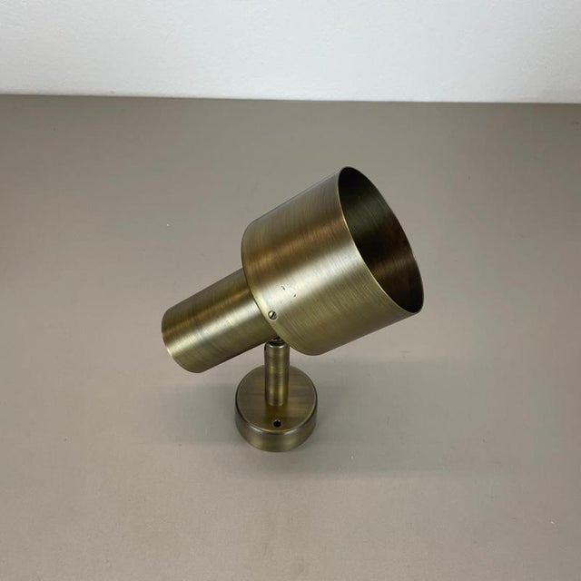 Gold Minimalist Brass Tube Spot Wall Lights, Italy, 1970s, Set of 2 For Sale - Image 8 of 18