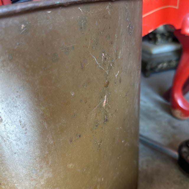 Metal 1970s Metal Oval Decorative Wastebasket For Sale - Image 7 of 7
