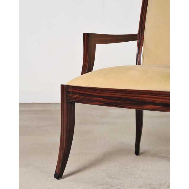 Set of Eight French Art Deco Style Macassar Ebony Dining Chairs For Sale - Image 13 of 18