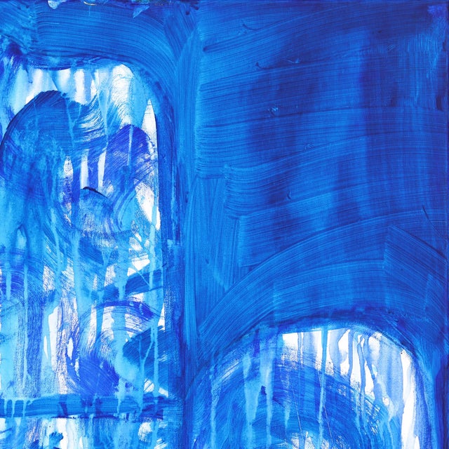 Figurative Blue Cowgirl - Abstract Figurative Pinup Western Inspired Painting on Canvas Original Artwork by Jesse Black For Sale - Image 3 of 9