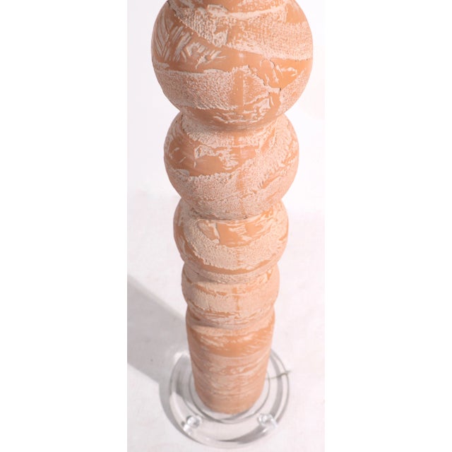 Postmodern Plaster and Lucite Floor Lamp For Sale - Image 3 of 12