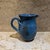 AMBIANIC presents Art Pottery Blue Stoneware Pitcher signed 5.75 h x 6 d x 4 diameter Preowned Vintage Refer to images