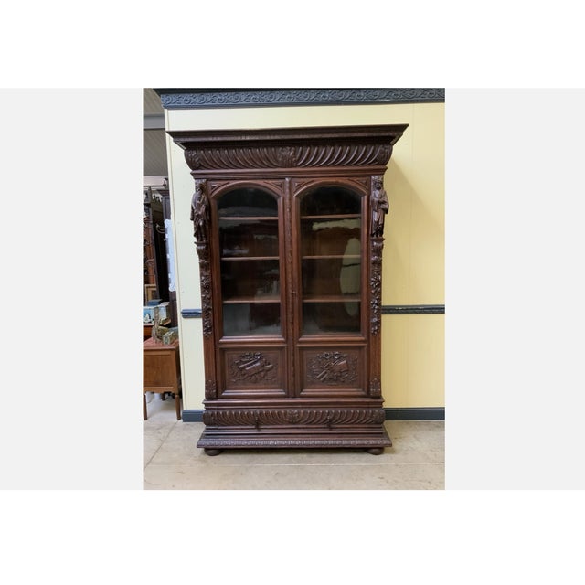 Antique Neo-Renaissance Display Bookcase, 1870 For Sale - Image 14 of 14