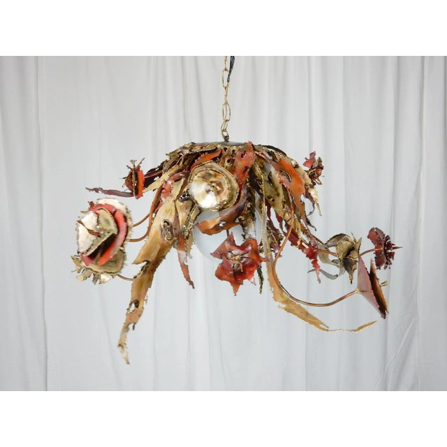 Silas Seandel Artist Silas Seandel Brass & Copper Sculpture Chandelier For Sale - Image 4 of 8
