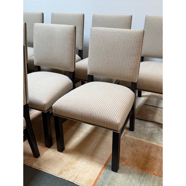 Brown Ethan Allen Sebago Dining Side Chairs, Set of Eight For Sale - Image 8 of 12