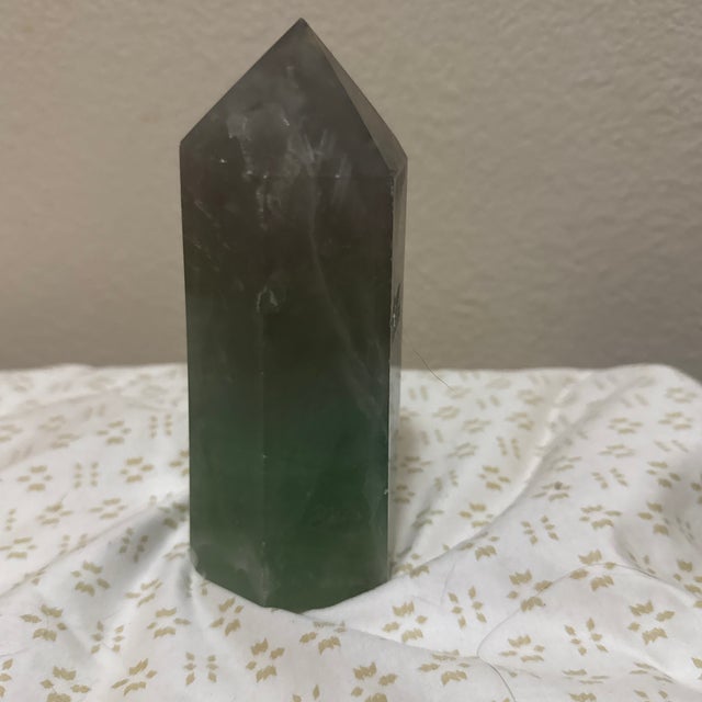 1970s Wide Rainbow Fluorite Obelisk Tower For Sale - Image 5 of 7