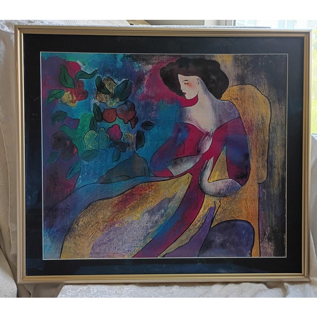 2000s Linda Le Kinff "Annabella" Seriolithograph Print - Framed For Sale - Image 4 of 9