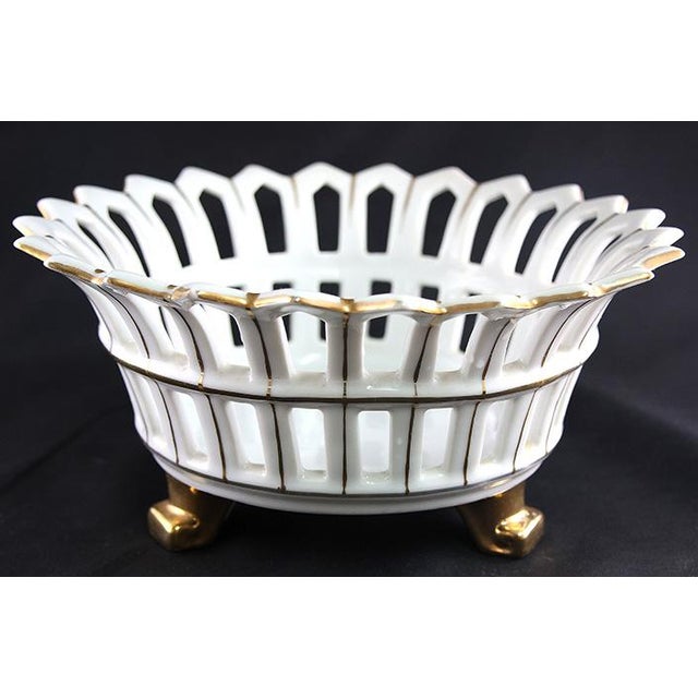 French Late 20th Century French White Ceramic Tazza Bowl For Sale - Image 3 of 6