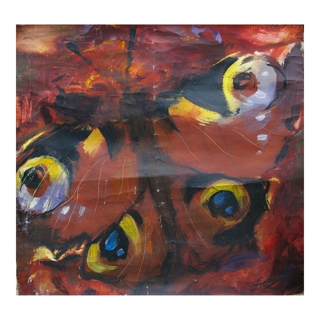 1990s Abstract Butterfly Oil Painting, Avant-Garde Expressionism, Ukrainian Artist 90-94 For Sale