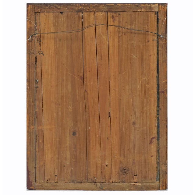 Wood Mid 19th Century Pair Indian Reverse Glass Paintings For Sale - Image 7 of 7