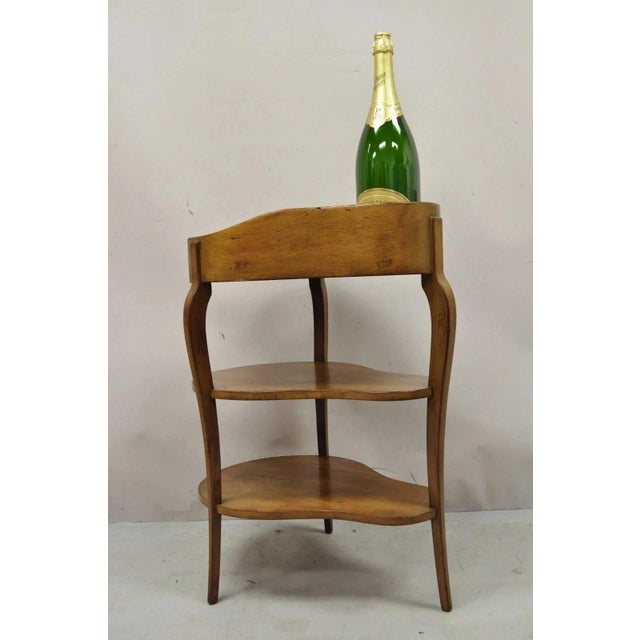 Early 20th Century French Country Provincial Biedermeier Cherry Marble Side Table Ice Bucket Holder For Sale - Image 12 of 12