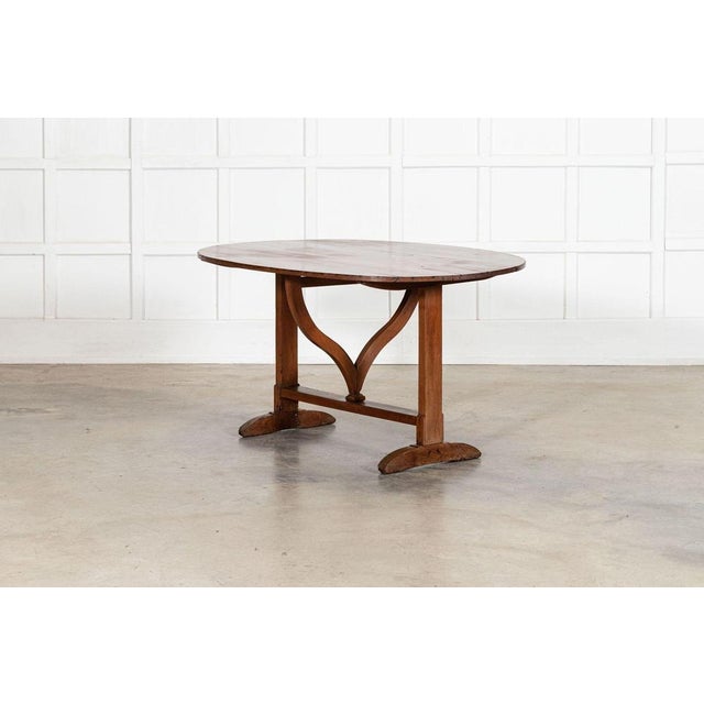 Late 19th Century Large French Oval Fruitwood Vendange Wine Table, 1880 For Sale - Image 5 of 18