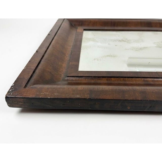 Early 19th Century Antique 19th Century American Empire Flame Mahogany Ogee Wall Mirror For Sale - Image 5 of 12