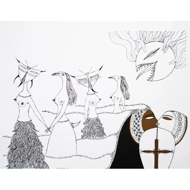 Max Walter Svanberg 1968 Max Walter Svanberg Composition No. 4, Original Period Gold Leaf Lithograph For Sale - Image 4 of 13