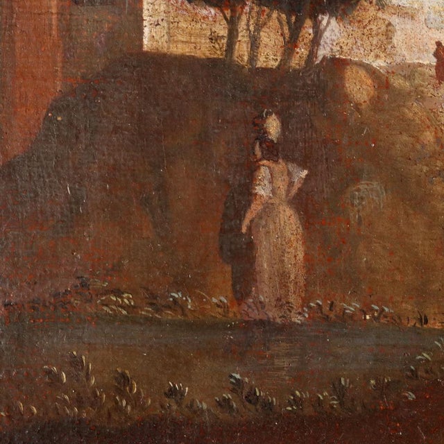 Italian Artist, Pastoral Scene, Oil on Canvas, 18th Century, Framed For Sale - Image 7 of 14