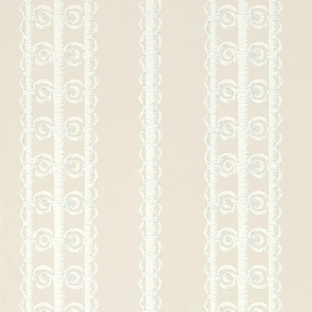Abstract Sample - Schumacher X Celerie Kemble Wicker Stripe Wallpaper in Reed For Sale - Image 3 of 3