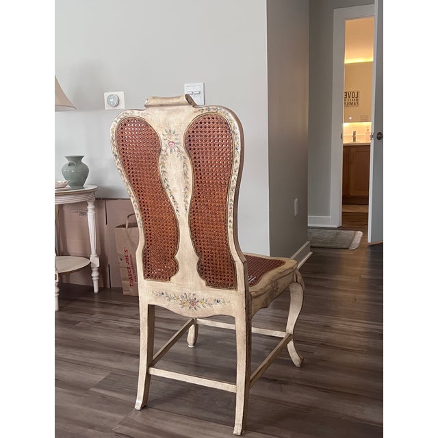 Ecru 1990s Domain French Floral Painted Dining Set For Sale - Image 8 of 10