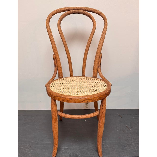 Bentwood Chair Hand Caned With Rattan in the Daisy and Button Design.