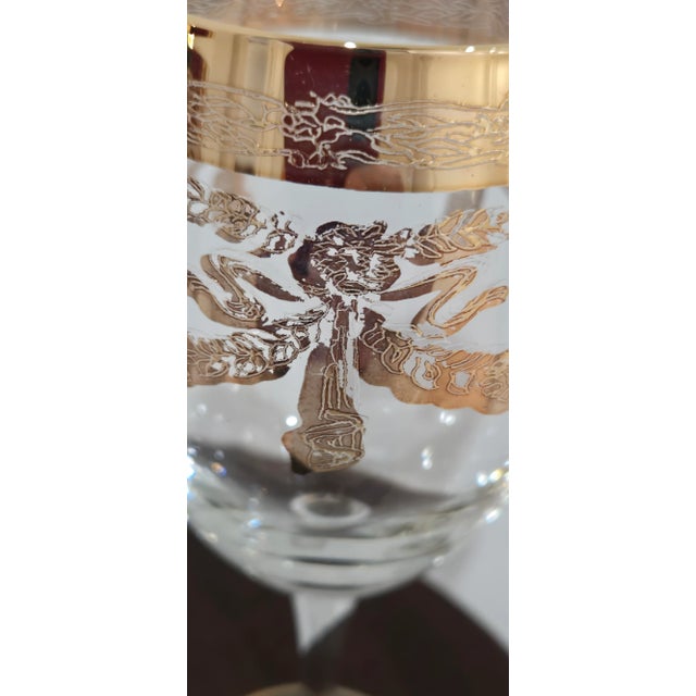 F&p Hand-Made Italian Wine Glasses – 24k Gold Trim, Mid-Century, Set of 2 For Sale In Dallas - Image 6 of 7