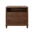 Wood Matthew Izzo Home Corine Fluted Front Provincial Brown Oak Two Drawer Side Table With Open Shelf and Brass Drawer Pulls For Sale - Image 7 of 7