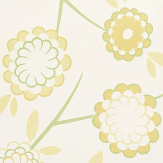 Schumacher x Neisha Crosland Bird Tree Wallpaper in Mimosa For Sale