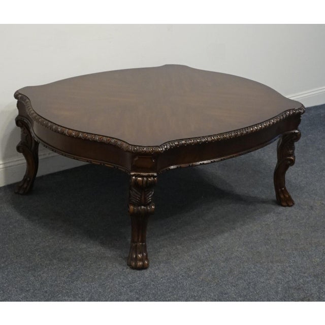 Bernhardt Bernhardt Furniture Grand Savannah Collection Contemporary Traditional 53" Bookmatched Walnut Coffee Table 357-021 For Sale - Image 4 of 10