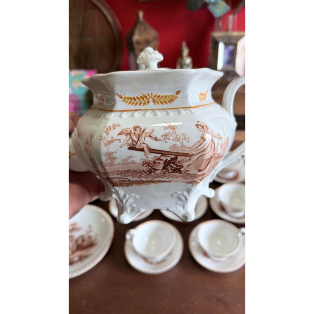 Rare Antique English Bone China Bat Printed Tea Service, by Ridgway, Pattern 1684/2, Circa 1830s - 22 pcs For Sale - Image 13 of 18