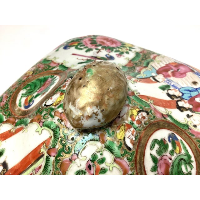 19th Century Chinese Famille Rose Medallion Covered Serving Dish For Sale - Image 9 of 12