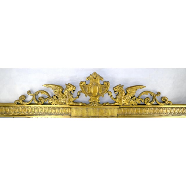 Large c1920s 65x49 Rectangle Neoclassical Gilt Mirror w/ Griffins MINT For Sale - Image 6 of 16