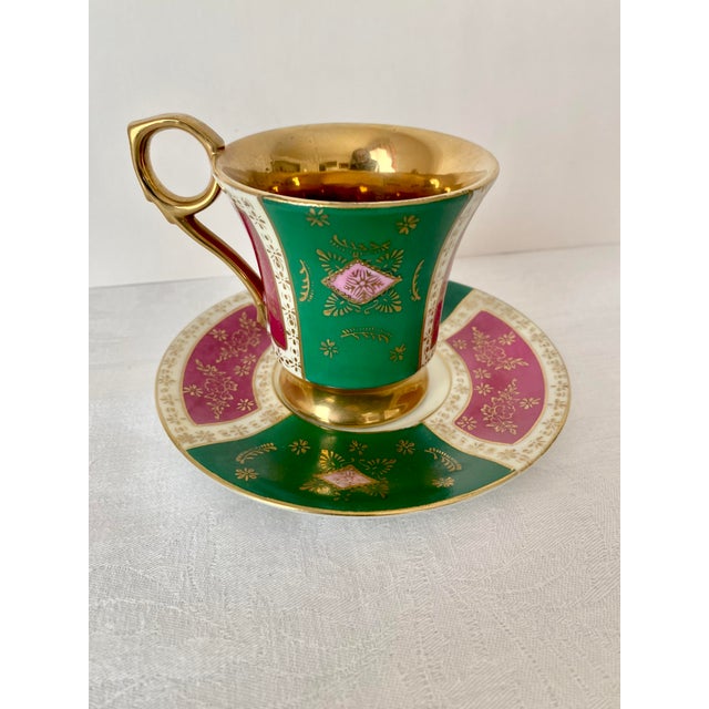 Vintage Arnart Porcelain Royal Vienna Style Courting Couple Teacup & Saucer Set 55/516 Mint Condition For Sale - Image 9 of 11