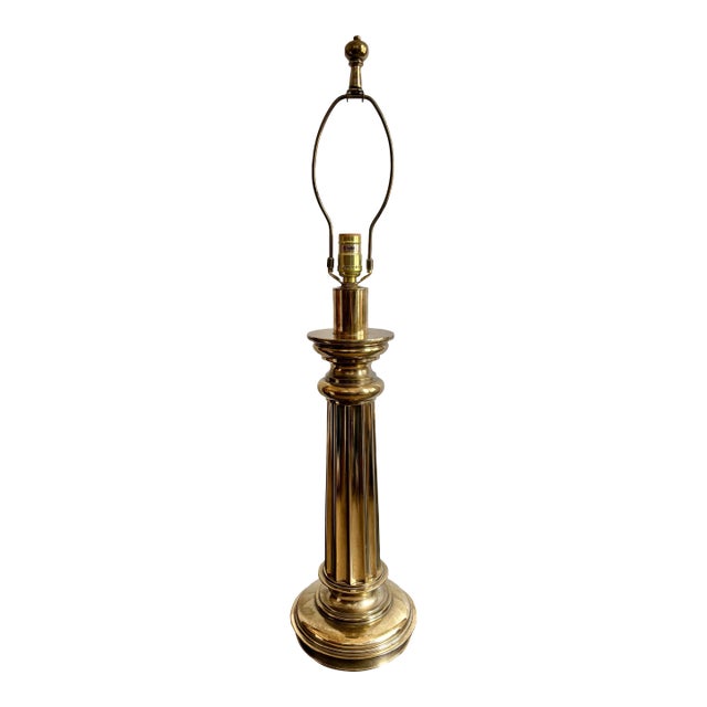 1970's Stiffel Brass Fluted Column Table Lamp For Sale
