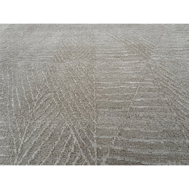 Rh Varusha Wool & Silk Rug – 12' × 15' Wheat | 100 Tibetan Knots Per Square Inch | Made in Nepal For Sale - Image 14 of 18
