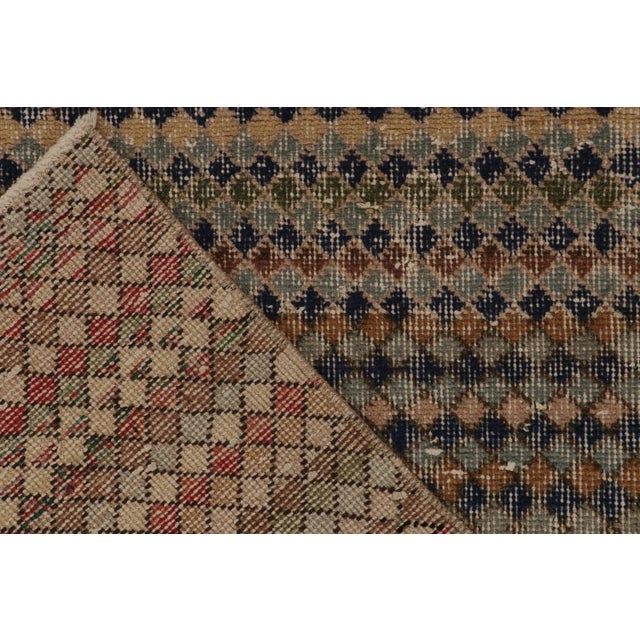 Textile Vintage Zeki Müren Runner in Polychromatic Geometric Pattern - by Rug & Kilim For Sale - Image 7 of 8