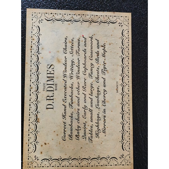 Paper Late 20th Century Pair of d.r. Dimes Sack Back Windsor Arm Chairs Bench Made Black Crackle Finish For Sale - Image 7 of 9