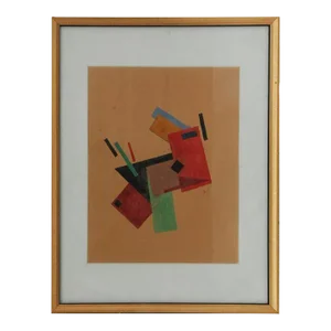 Early 20th Century Olga Vladimirovna Rozanova Watercolor on Paper, Framed