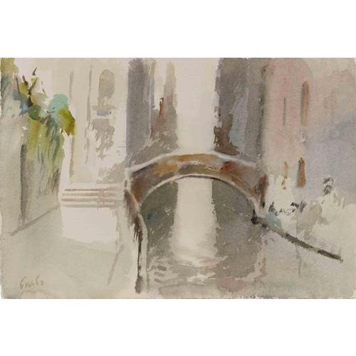 Carlo Ravagnan, View of Venice, 1980, Watercolor For Sale