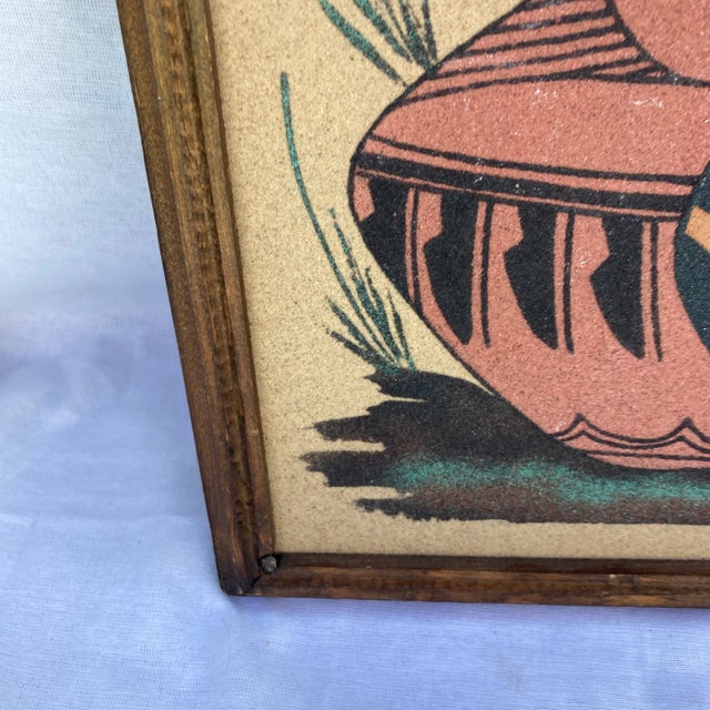 Native American Style Still Life Sand Art, Framed For Sale In San Diego - Image 6 of 11