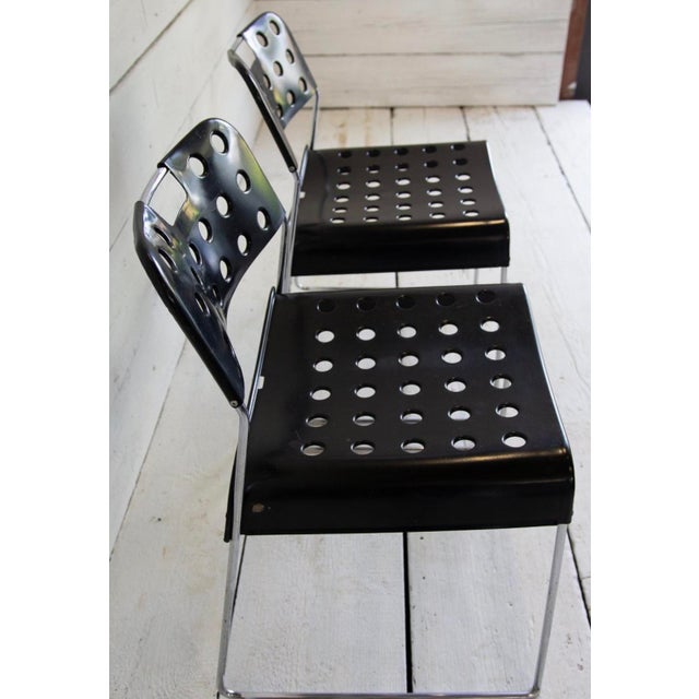 1970s Omstak Black Chairs by Rodney Kinsman for Bieffeplast, 1970s, Set of 3 For Sale - Image 5 of 7