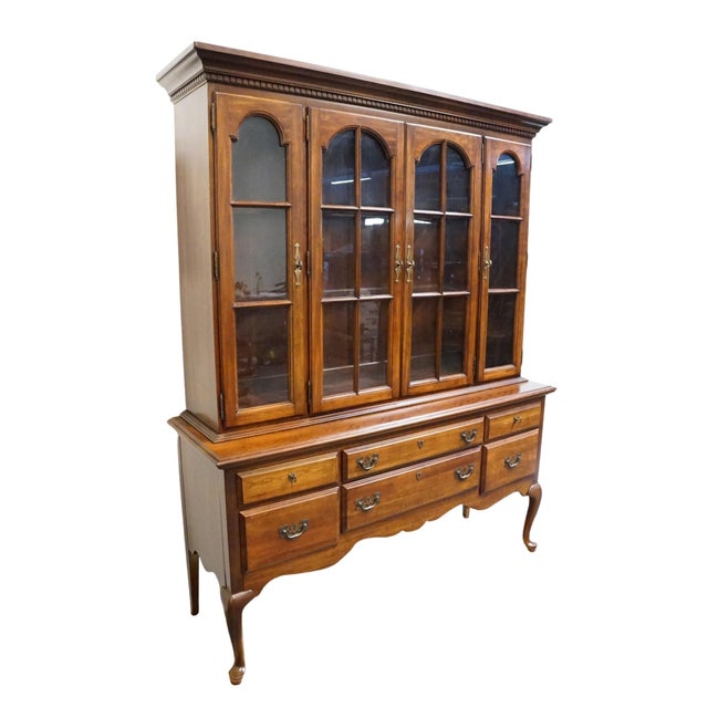 Traditional Mount Vernon Furniture Co. Solid Cherry Traditional Style 62" Buffet W. China Cabinet 100-560 For Sale - Image 3 of 13