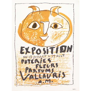 1957 After Pablo Picasso "Pottery, Flowers, Perfume Exhibition, Vallauris" Full-Color Poster