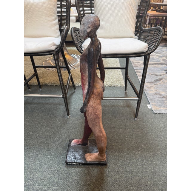 Ceramic J. Charney Walking Man Ceramic Sculpture, Signed For Sale - Image 7 of 12