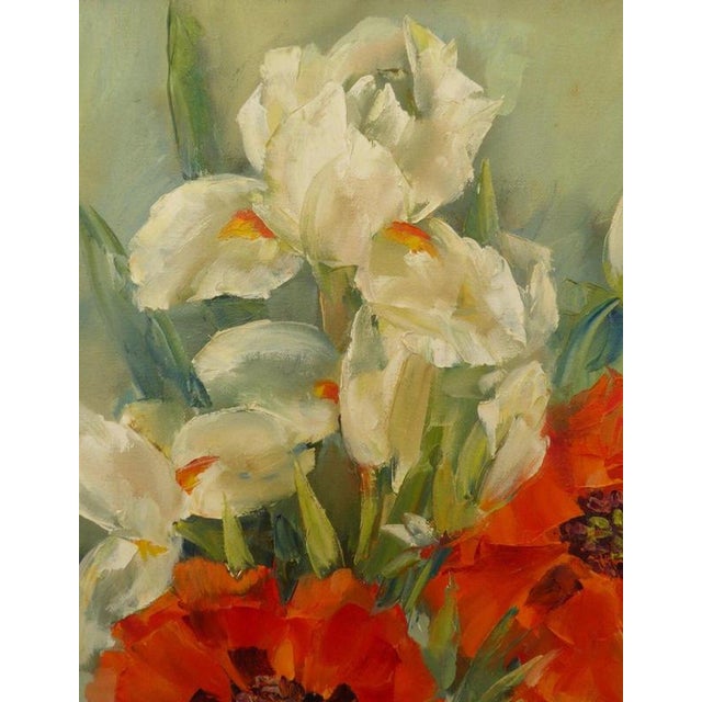 Elizabeth Davies, Floral Still Life, 1980, Oil on Canvas For Sale - Image 12 of 15