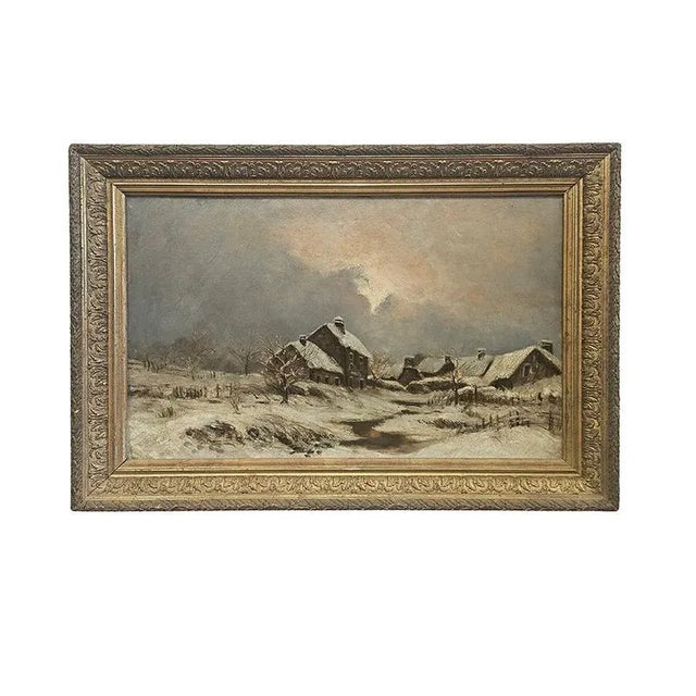 1960s Snowy Landscape, 1960s, Oil on Canvas For Sale - Image 5 of 5