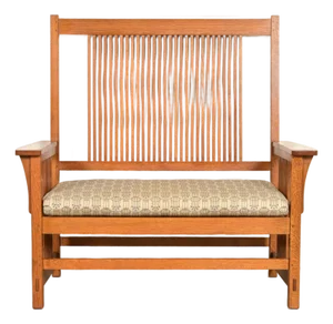 Stickley Mission Oak Arts & Crafts Spindle Bench or Settee
