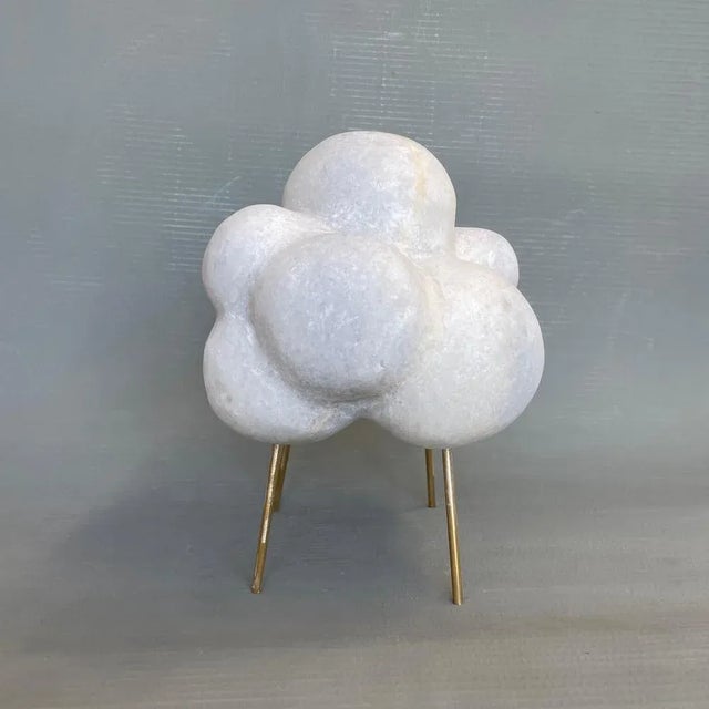 Contemporary Cloud with Bronze Sticks Marble Sculpture by Tom Von Kaenel For Sale - Image 3 of 6