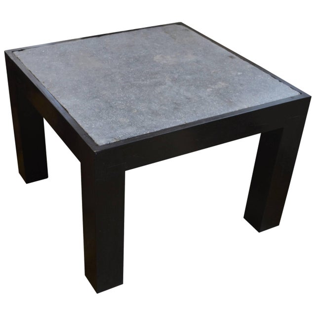 Espresso stained teak wood frame with old river stone top. Andrianna Shamaris. The Leader In Modern Organic Design™