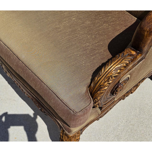 Marge Carson Style French Louis XV Ornate Caved Settees Loveseats Pair For Sale - Image 16 of 18