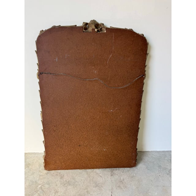 1970s Italian Hollywood Regency Carved Wood Wall Mirror For Sale - Image 12 of 12