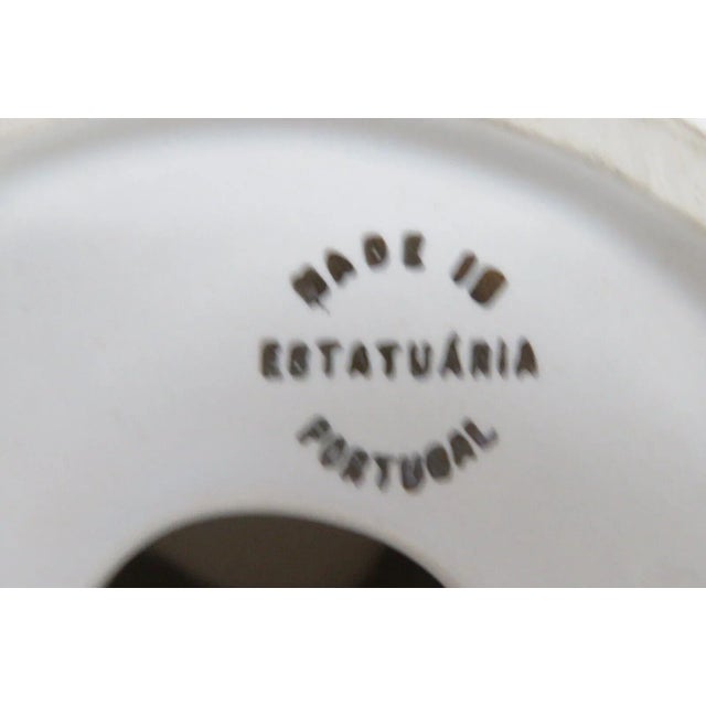 Early 20th Century Vintage Estatuaria Portugal Porcelain Gold Owl Figurine For Sale - Image 5 of 13